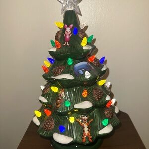 2018 Disney Parks Retro 13" Ceramic Light Up Christmas Tree Figure NIB